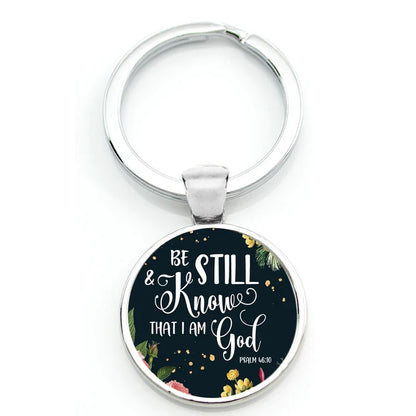 Keychain With Printed Bible Quote