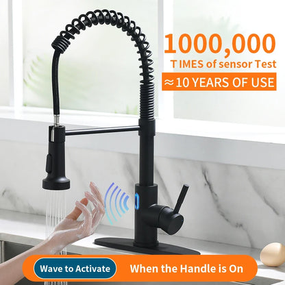 Touchless LED Light Kitchen Sink Faucet