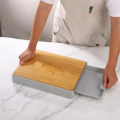 Kitchen Chopping Blocks with Storage Drain Storage Box,