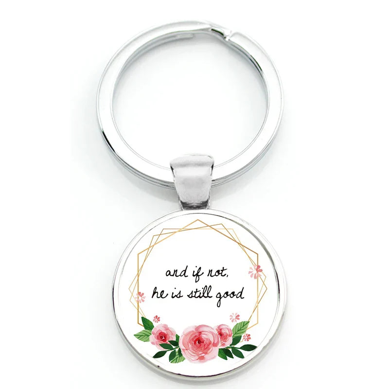 Keychain With Printed Bible Quote