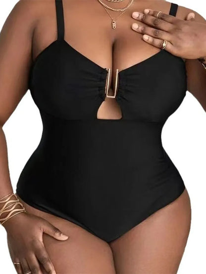 Plus size cutout swimsuit, view 6