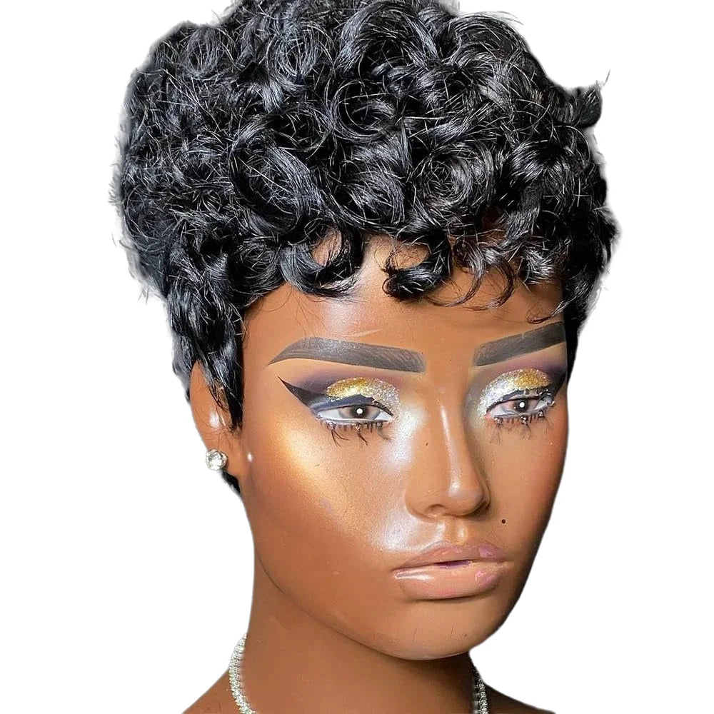 Short Pixie Wigs for Black Women Short Black Curly