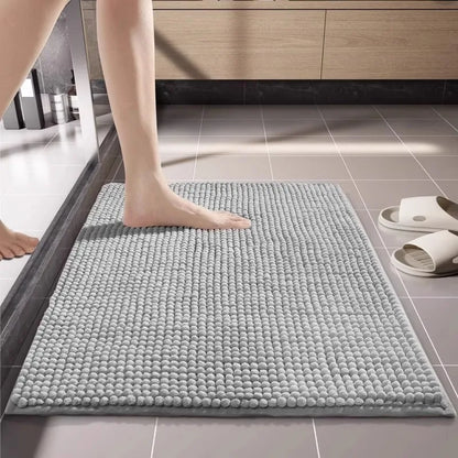 Chenille Bath Mat Water Absorbent Non Slip Rug
