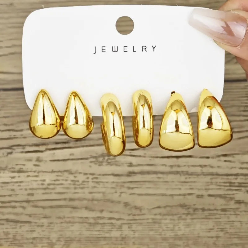 Cross-Border minimalist C-earrings