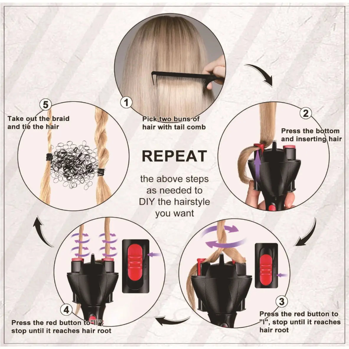 360 Degree Rotating Automatic Hair Braider Machine