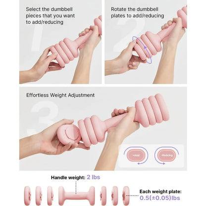 Compact Free Weights Dumbbells Set with Soft Grip and Base