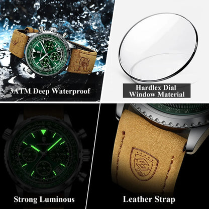Quartz Waterproof Leather Wristwatch