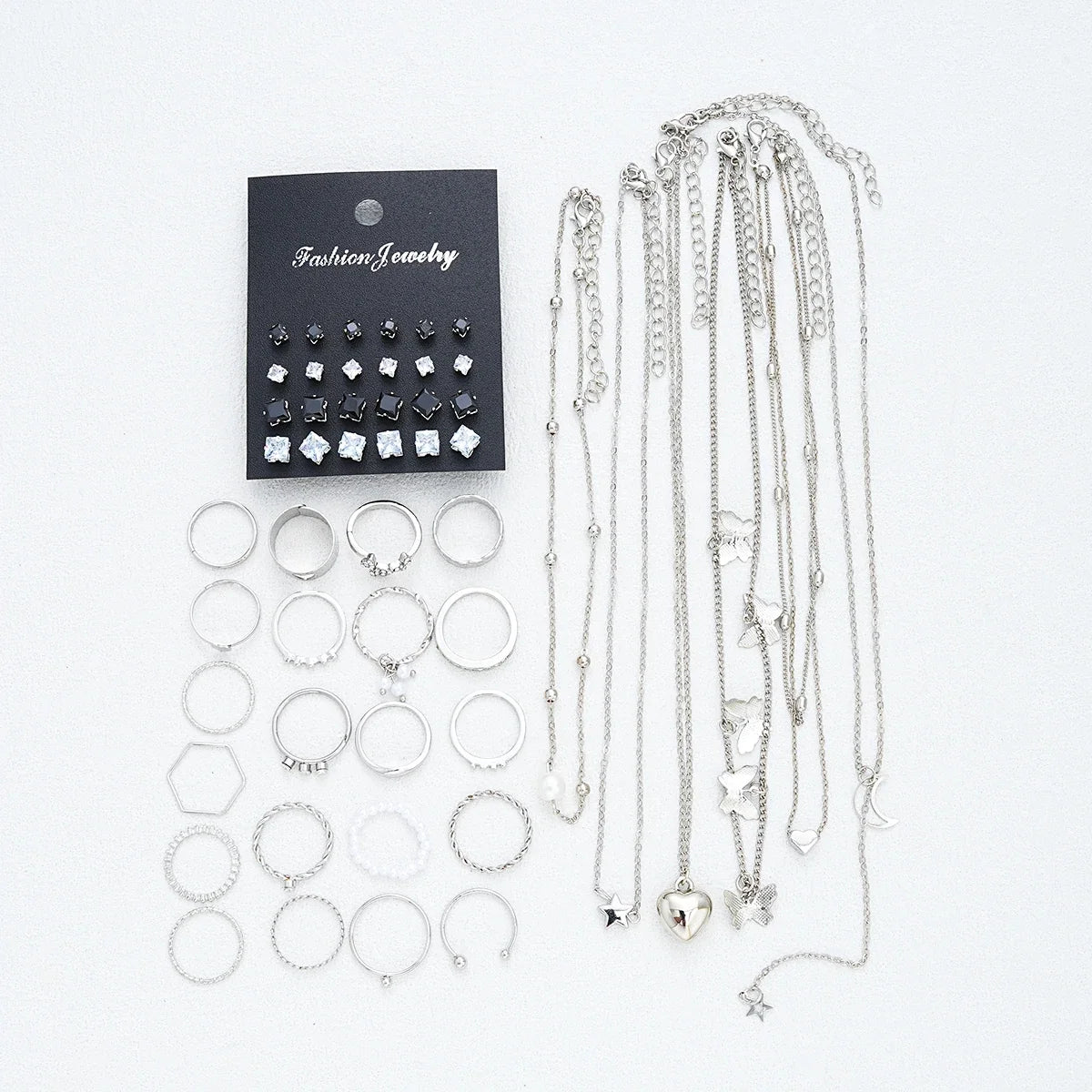 Silver-tone jewelry set, view 6