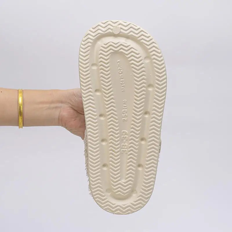 Plush platform mule slippers, view 8