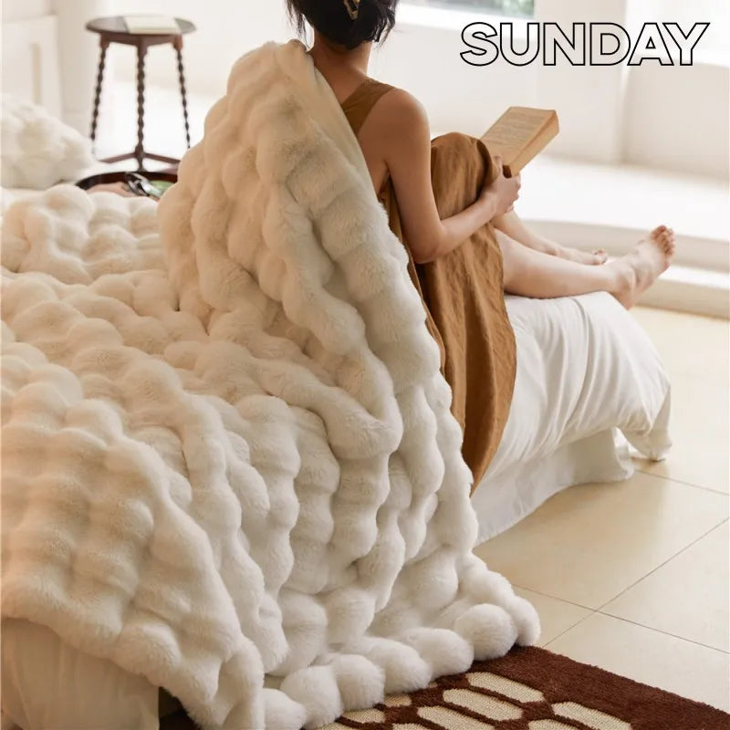 Fluffy Bubble Shaped Throw Blankets