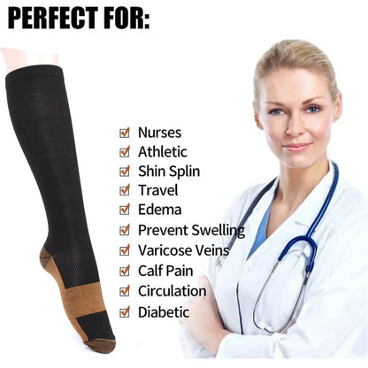 Knit crew compression socks, view 3