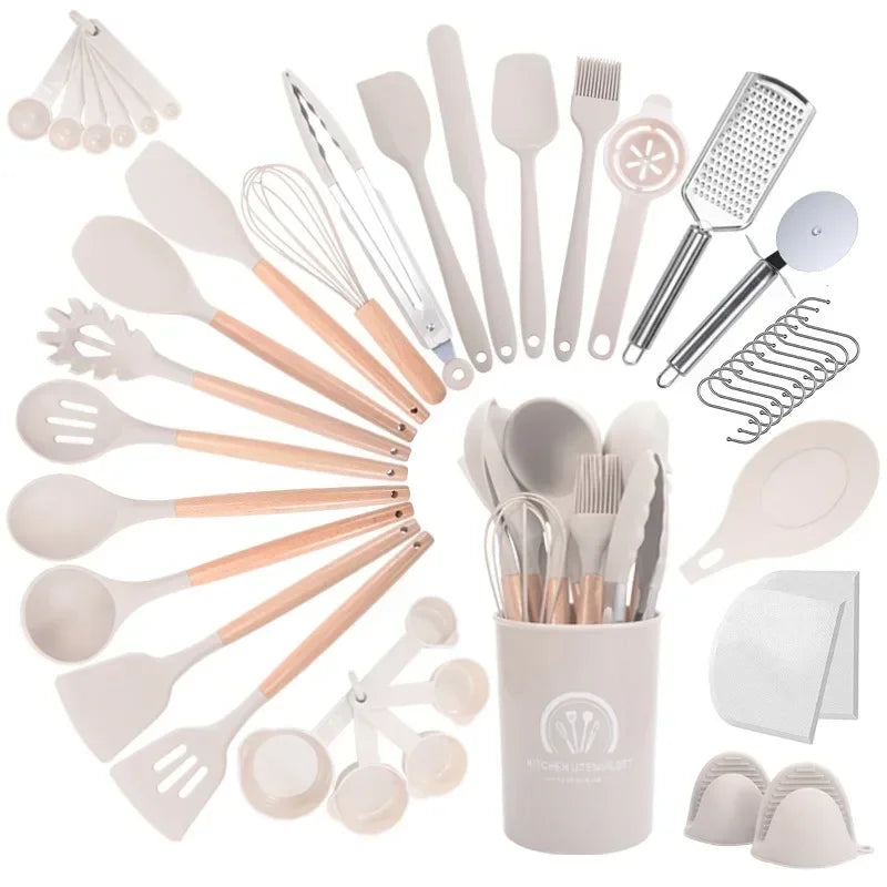 Silicone Kitchen Cooking Utensil Set