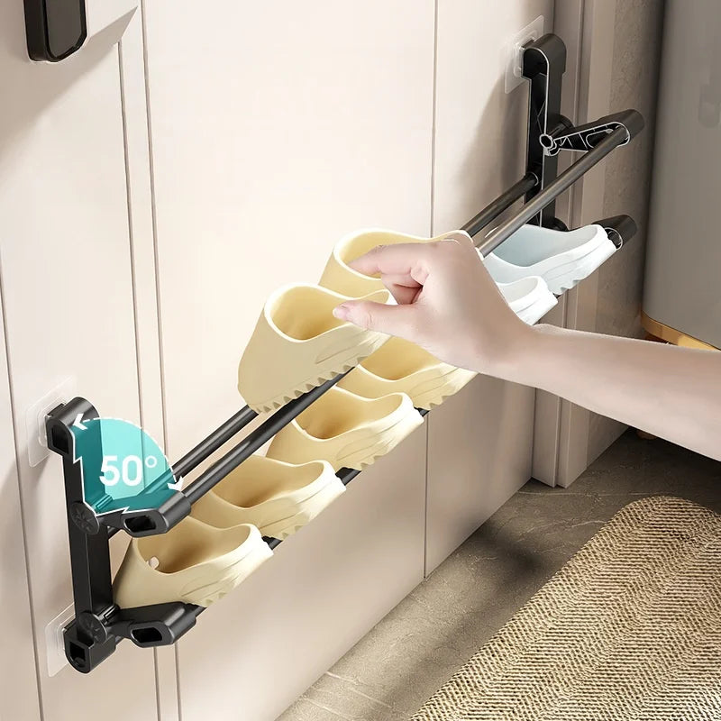 Wall Mounted Foldable Shoe Rack