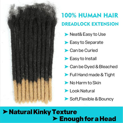 Human Hair Kinky Straight Crochet Locs 20/18inch