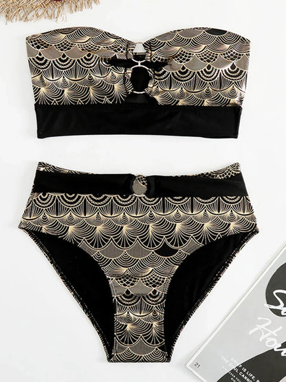 Metallic Stitch Push Up Bikini
