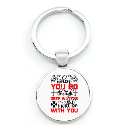 Keychain With Printed Bible Quote
