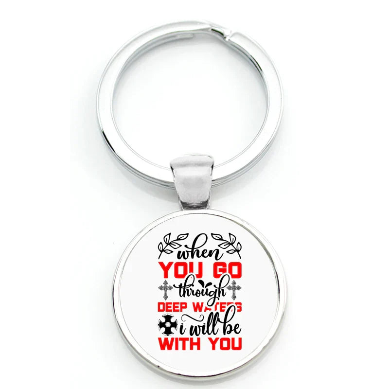 Keychain With Printed Bible Quote