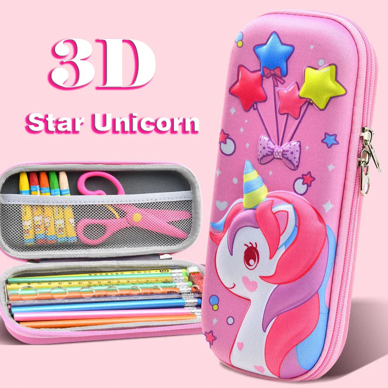 3D Large Capacity Unicorn Pencil Case