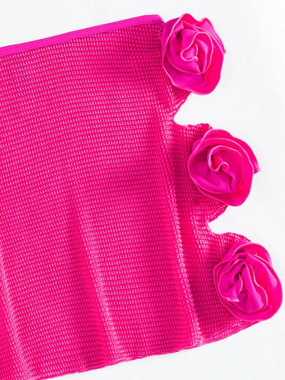 Rosette bandeau bikini set, view 5