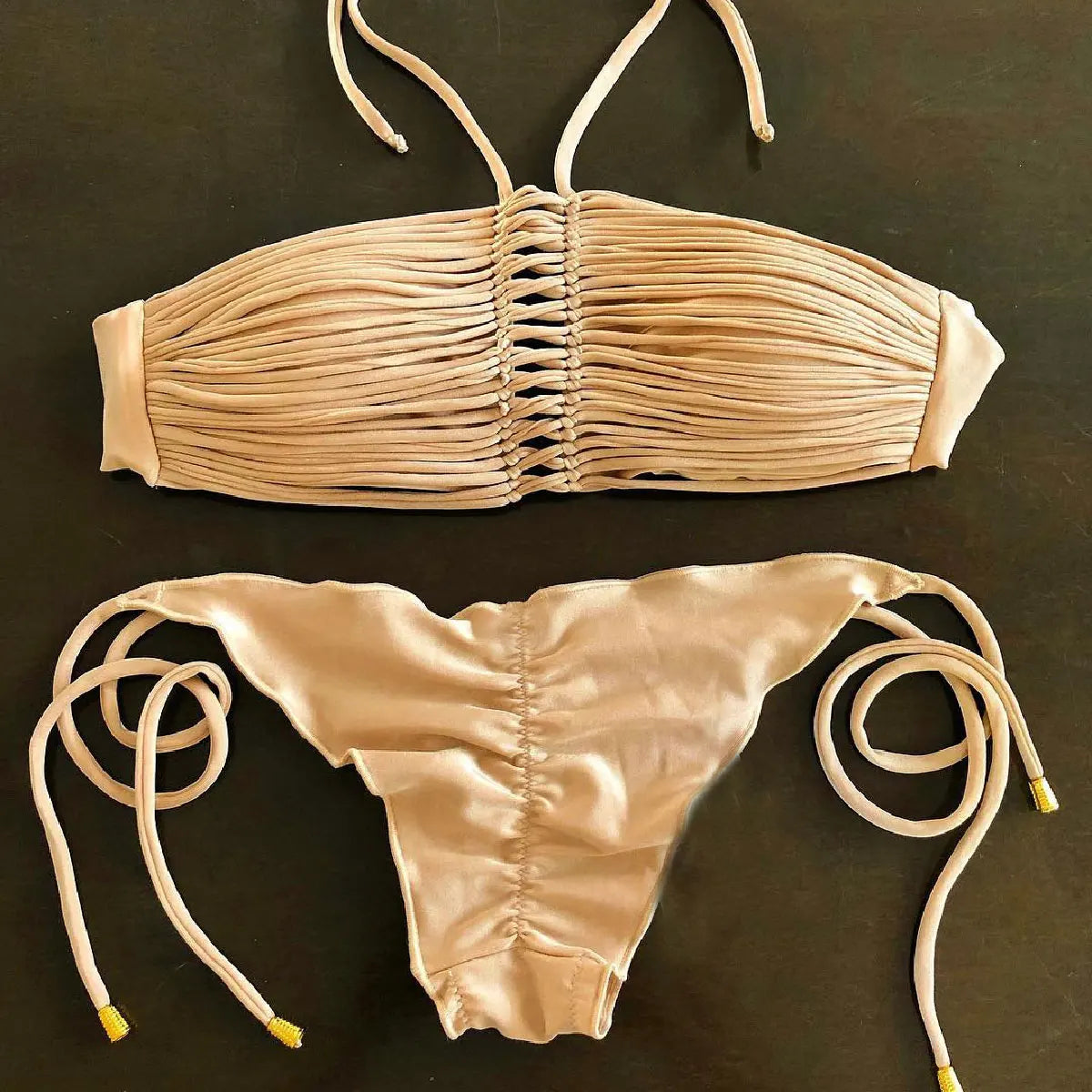 Ruched Triangle Brazilian Bikini in 13 Colors