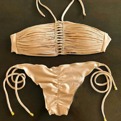 Ruched Triangle Brazilian Bikini in 13 Colors