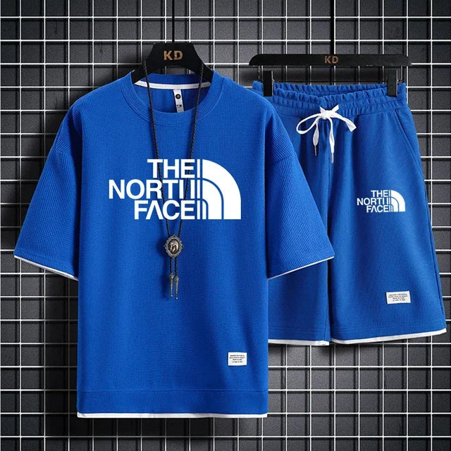 men's short-sleeved T 2-piece sports suit