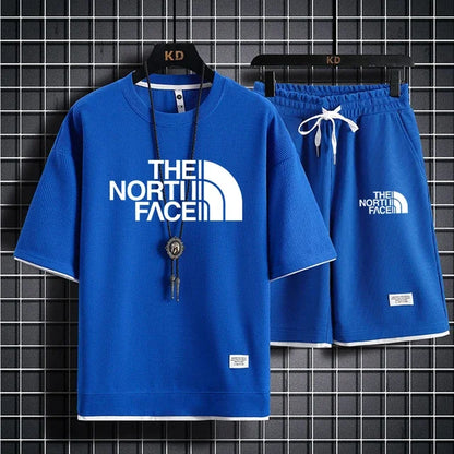 men's short-sleeved T 2-piece sports suit