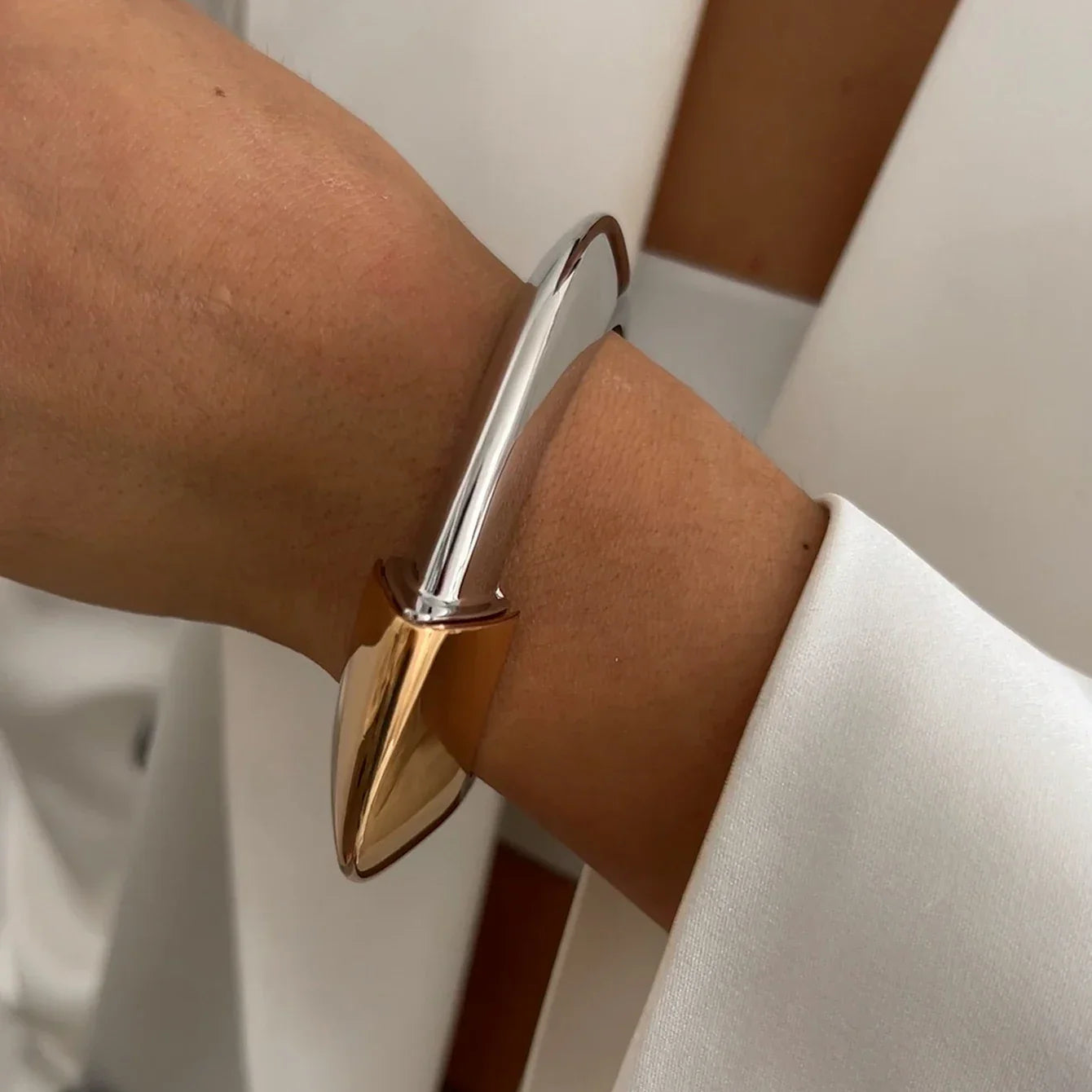 Ingemark Exaggerated Punk Irregular Wide Cuff Bangle
