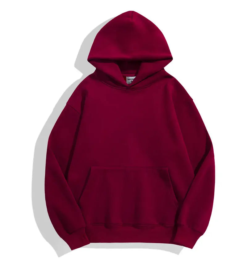 Casual Thick Solid Color Hoodies