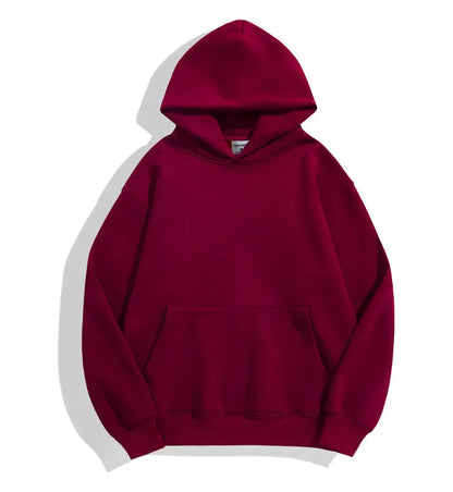 Casual Thick Solid Color Hoodies