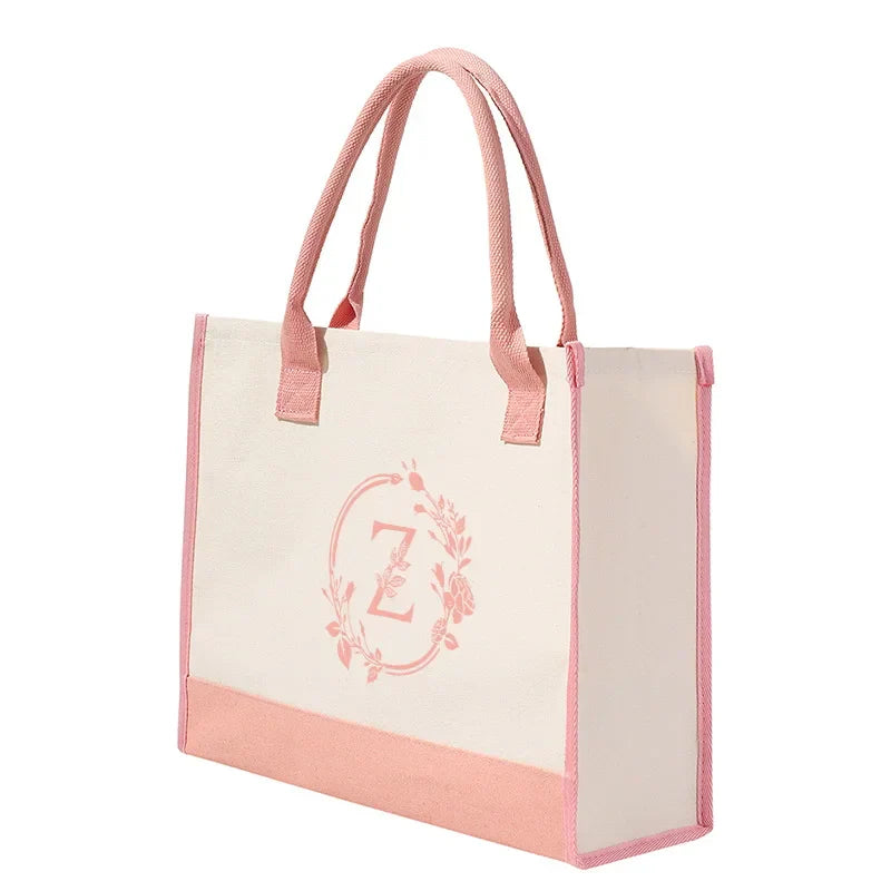 Leaf Letter Colored Canva Handbag