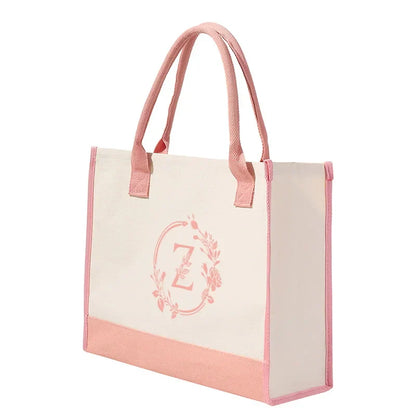 Leaf Letter Colored Canva Handbag