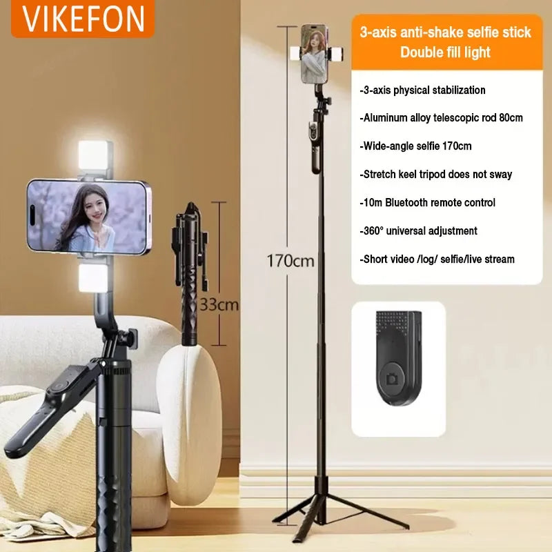 3-axis Anti-shake Head Selfie Stick Mobile Phone Holder