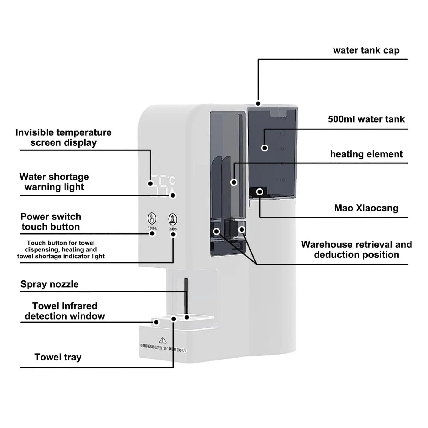 Hot Face Towel Warmer Machine Dispenser