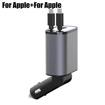 Retractable car charger with Lightning cable