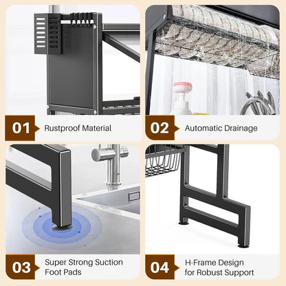 Over The Sink Dish Drainer Drying Rack