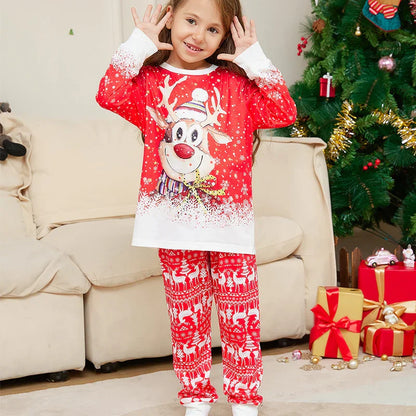 Reindeer Printed Xmas Family pajama Sets