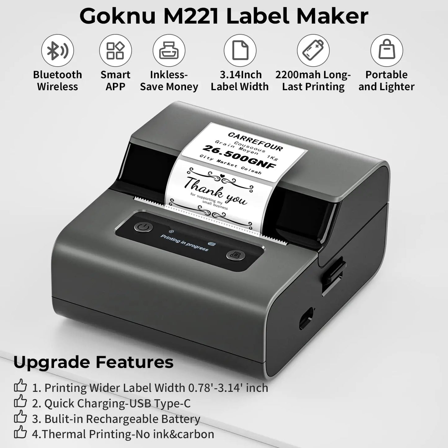 Portable Barcode Label Printer