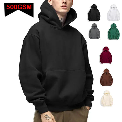 Casual Thick Solid Color Hoodies