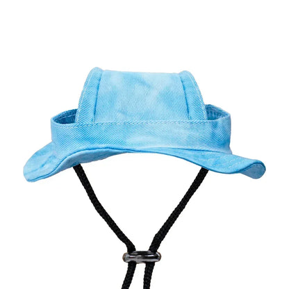 Small Dog Cat Hats Cat Cowboy Hat with Ear Holes