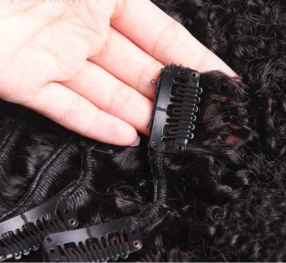 4B 4C Afro Kinky Curly Clip In Human Hair Extensions