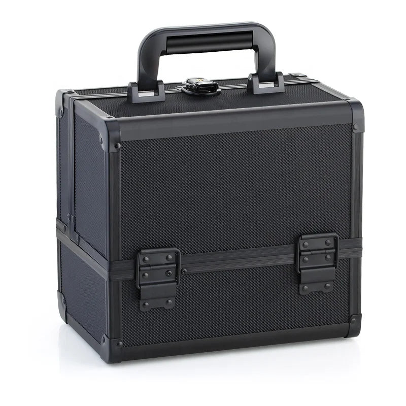 Black makeup train case, view 2