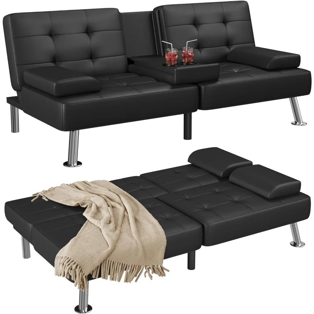 Modern Faux Leather Sofa Bed - MONLANE