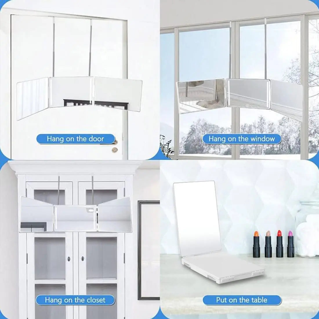 3 Way 360° Mirror with LED Lights