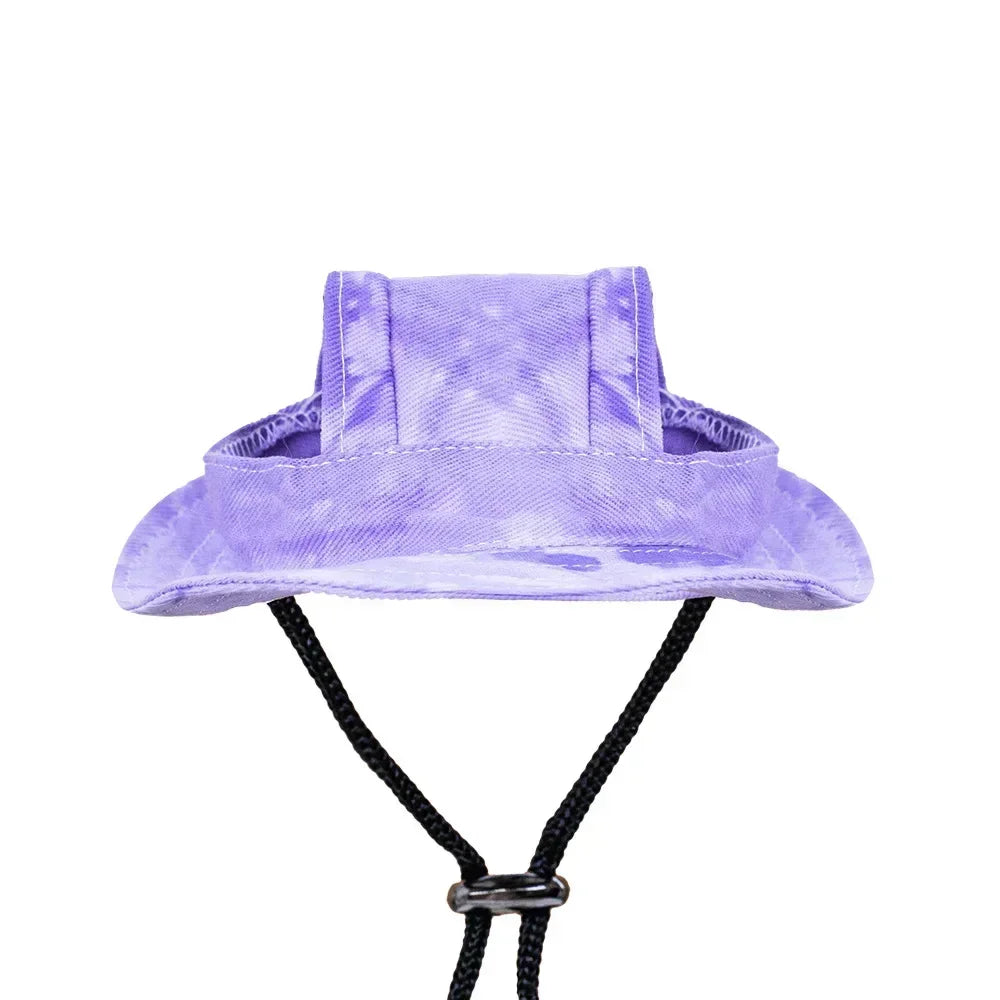 Small Dog Cat Hats Cat Cowboy Hat with Ear Holes