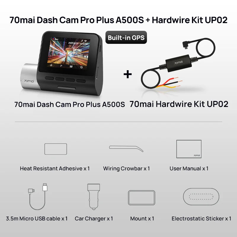 Dash Cam Pro Plus Built-in GPS Wifi Support