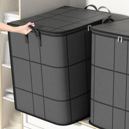 Black Woven Cotton Quilt Storage Bag