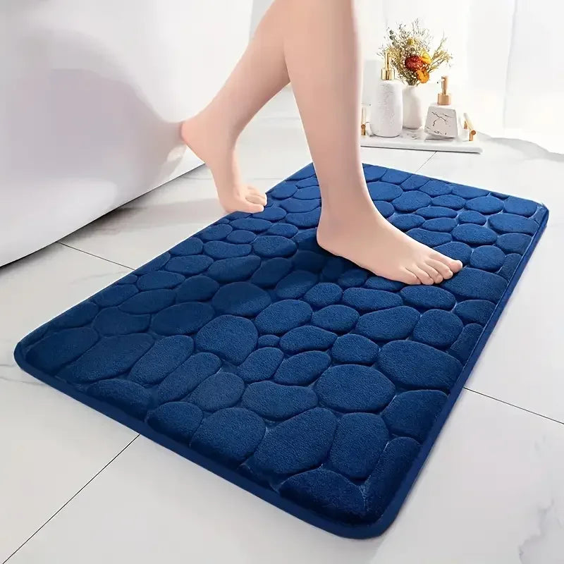 3D Non Slip Bathroom Mat Cobblestone