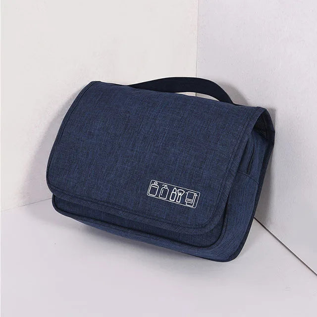 Hanging toiletry bag in Deep Blue