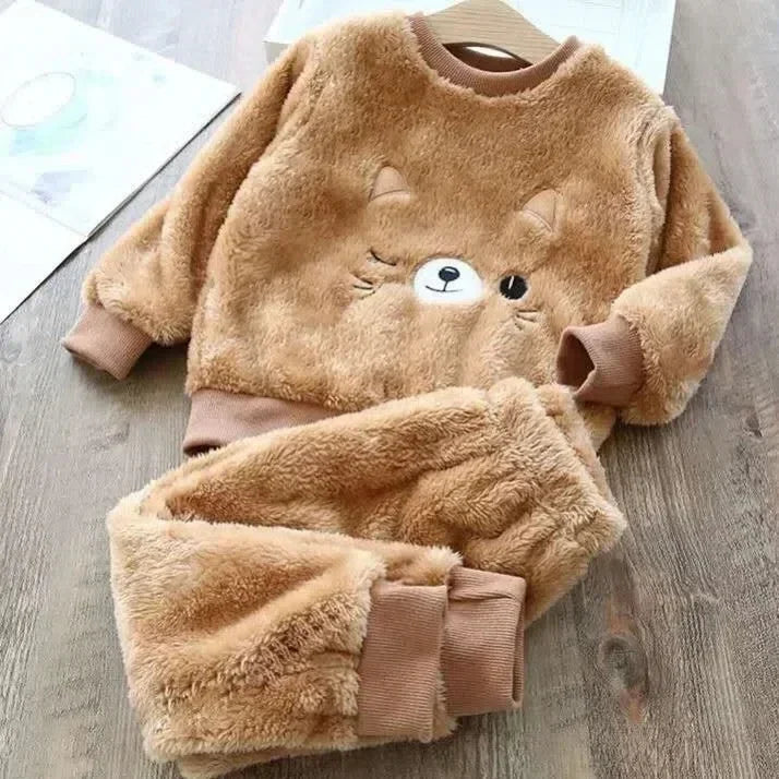 2Pcs Cozy Kids Winter Pajamas